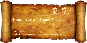 Rumszauer Tamás névjegykártya